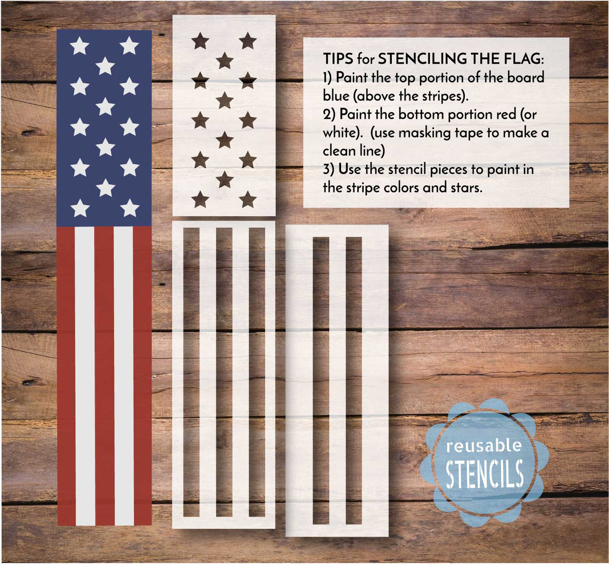 U.S.A Flag / Porch Stencil