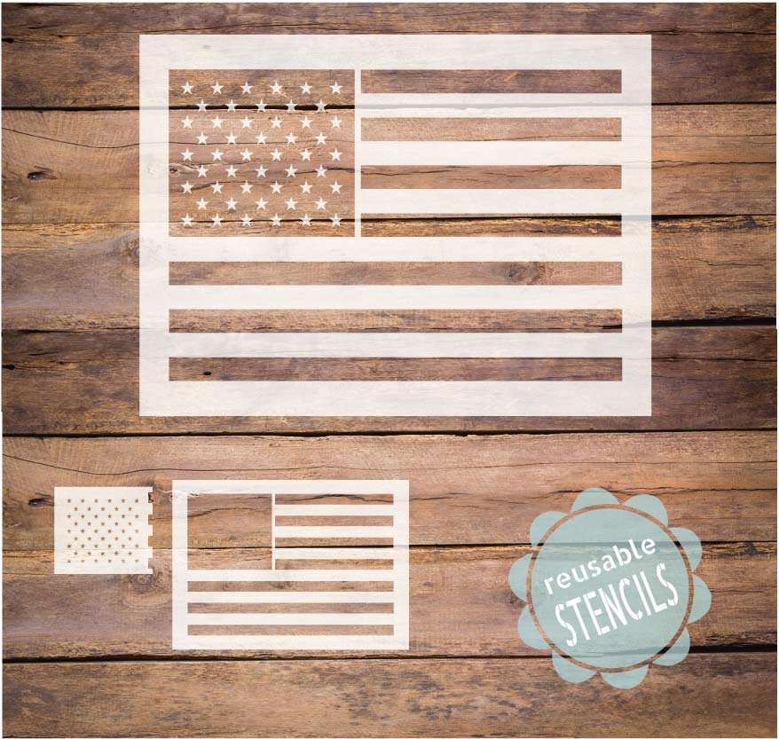 American Flag Stencil Stars and Stripes Template