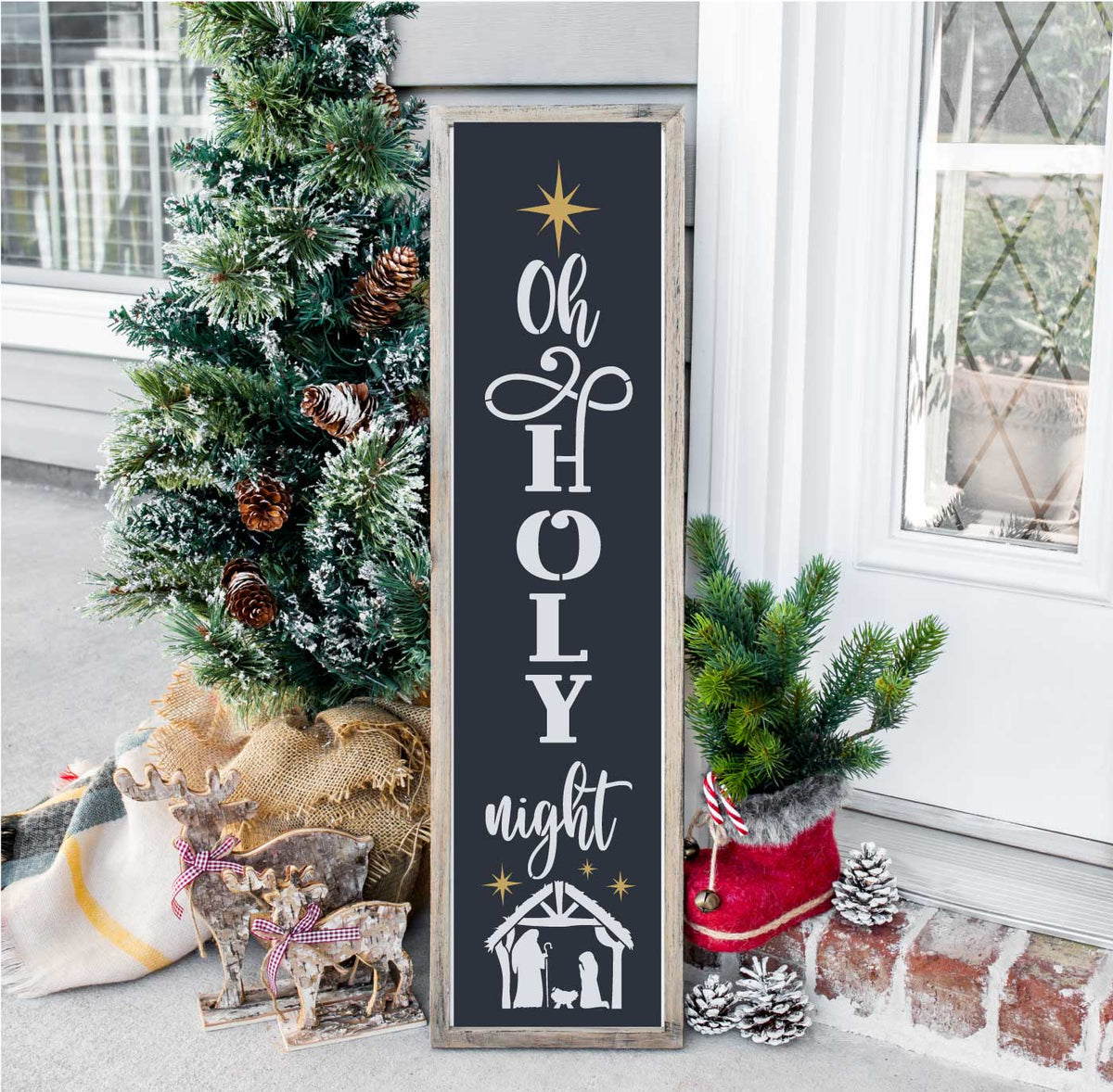 O Holy Night Nativity Stencil