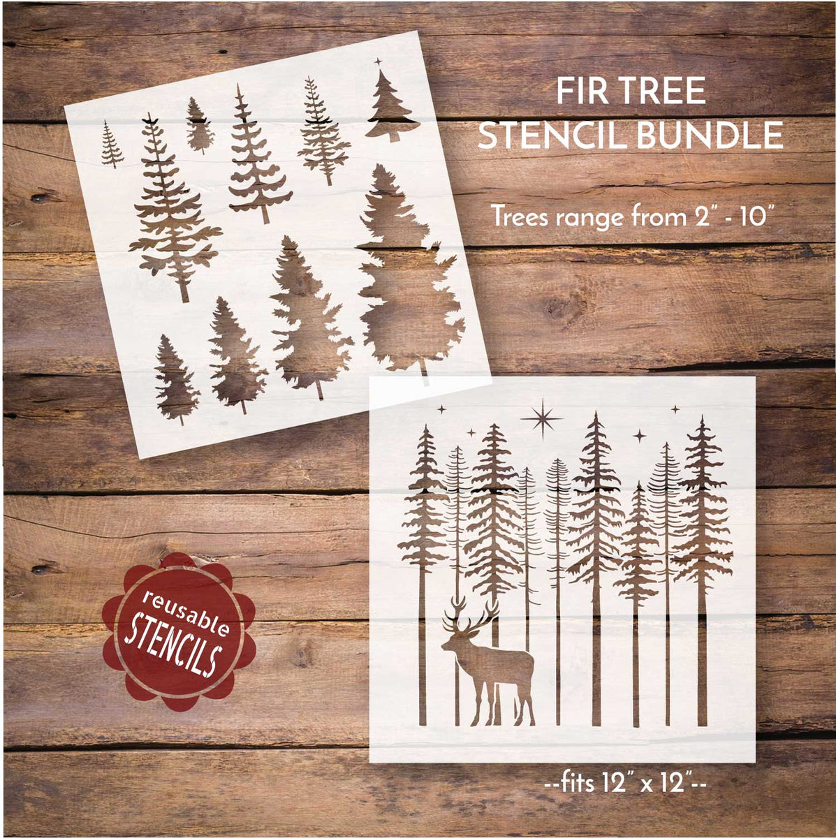 Benzie Felt Christmas Tree Forest with Pattern & Stencil Spray - Therm O Web
