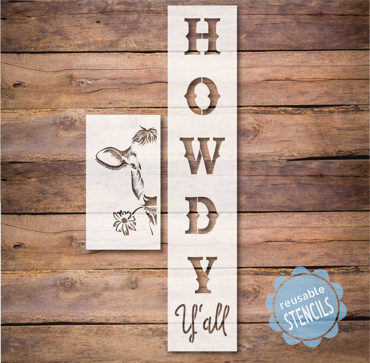 Farmhouse Animals Welcome Stencil Farmhouse Sign Stencil Cow 