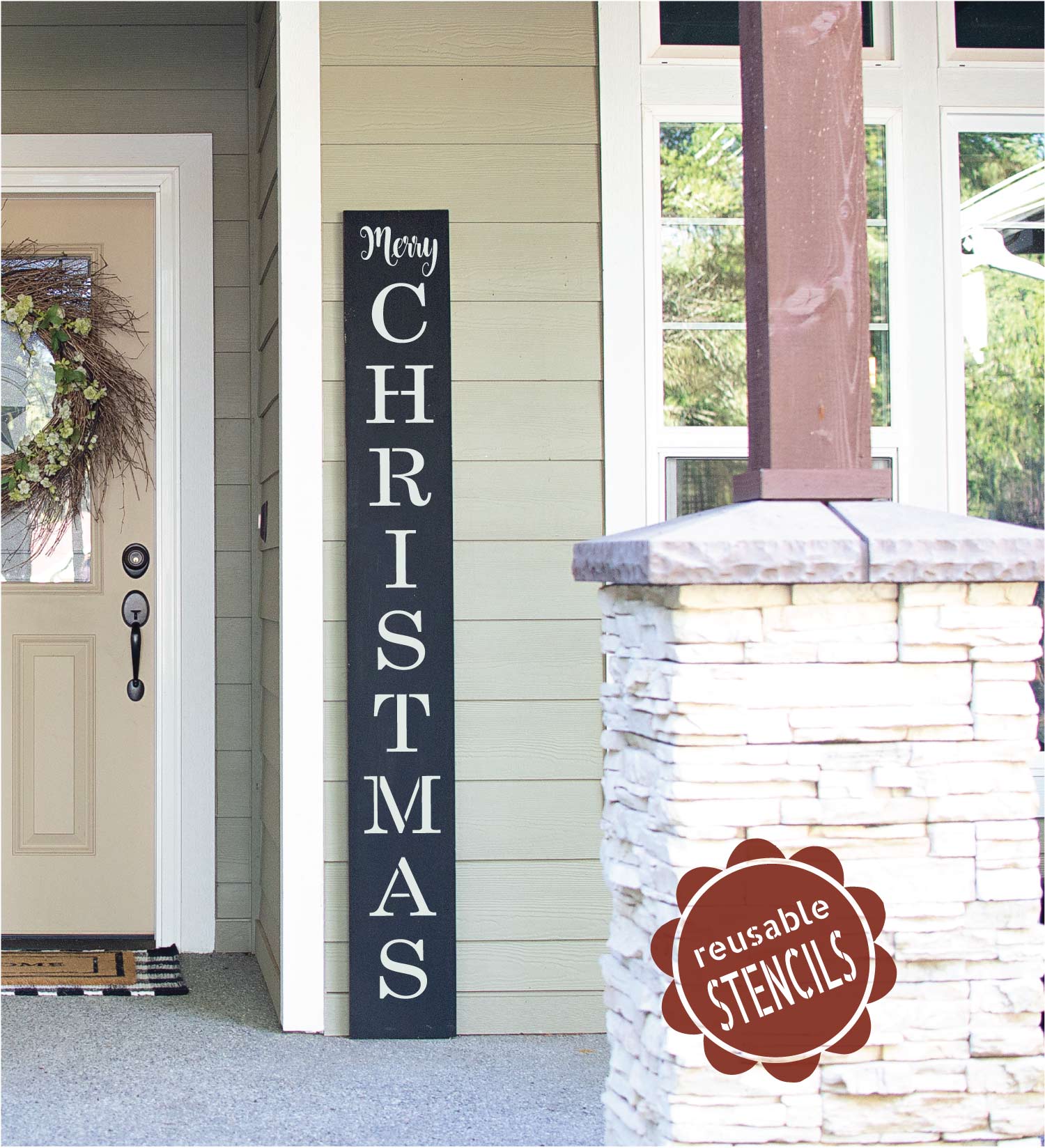 Wholesale Christmas Vinyl top One-time Use 10x48 Stencils /Single Use / DiyPorch Decor