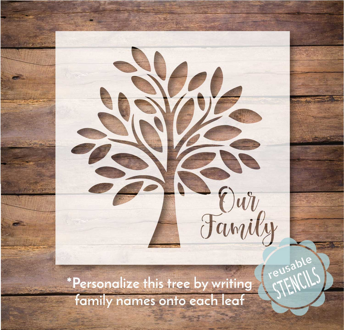 CrafTreat Family Tree 12 Inches Stencil for Home Decor Online