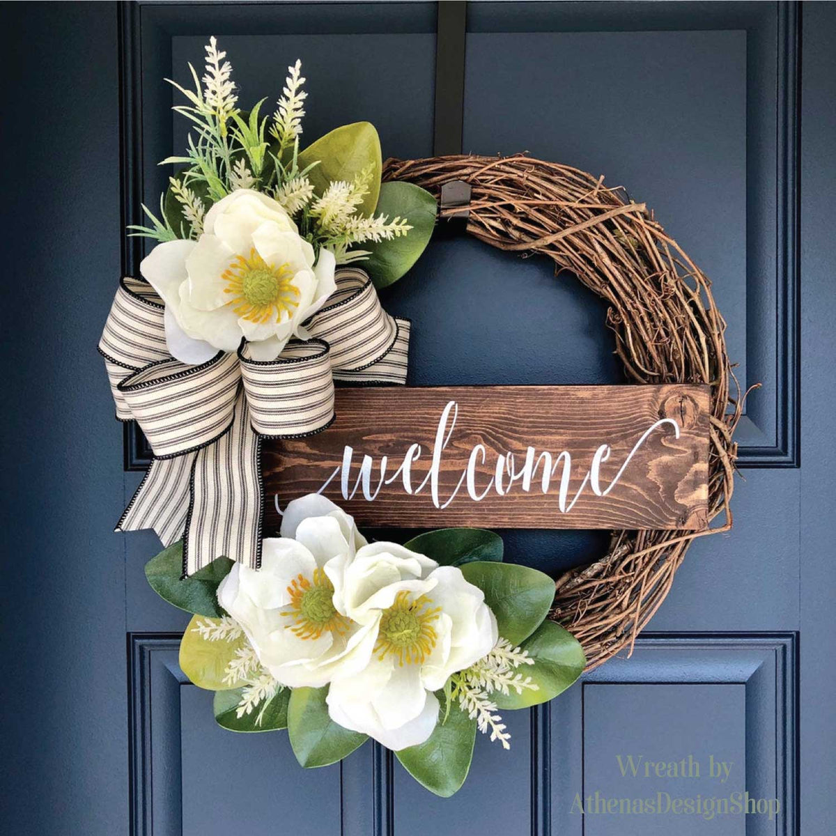 11x24 Welcome Stencil Our Home Fleur Scroll Key Farmhouse DIY