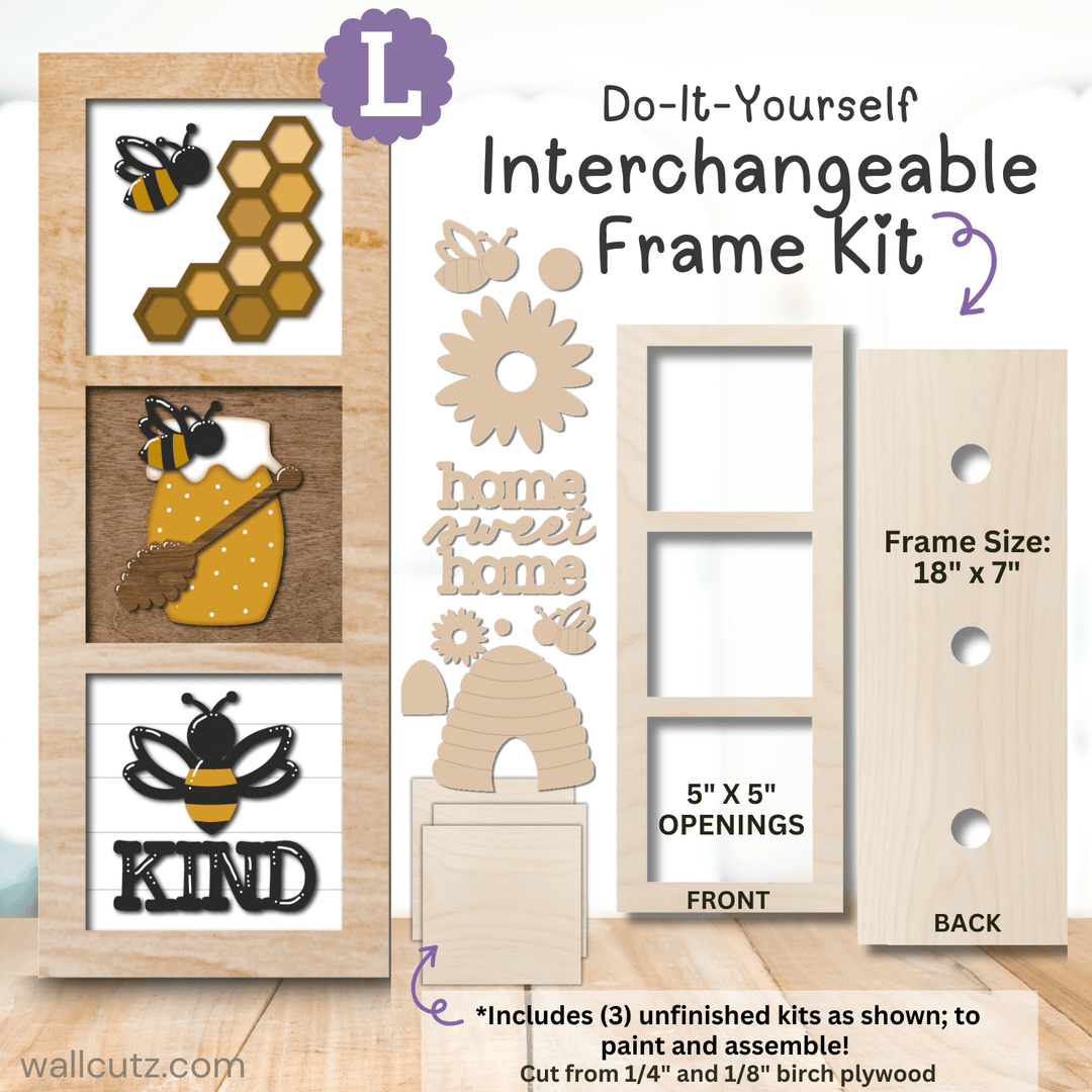 Interchangeable 5" x 5" Kits / Bee Kind Honey Pot