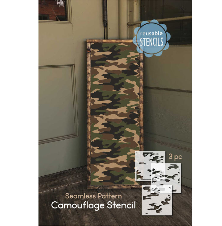 WallCutz  Camouflage / Seamless Pattern Stencil Stencil