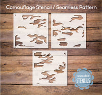 WallCutz  Camouflage / Seamless Pattern Stencil Stencil