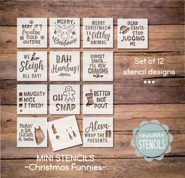 WallCutz  Christmas Funnies / 12 pack stencil bundle Stencil