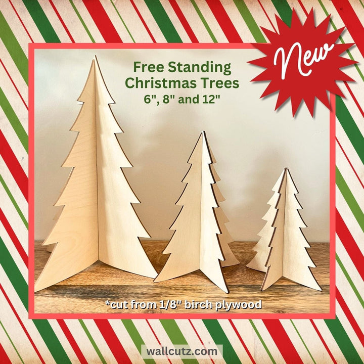 WallCutz  Christmas Tree Cut-outs / 2pc Tree Blank Wood Kit