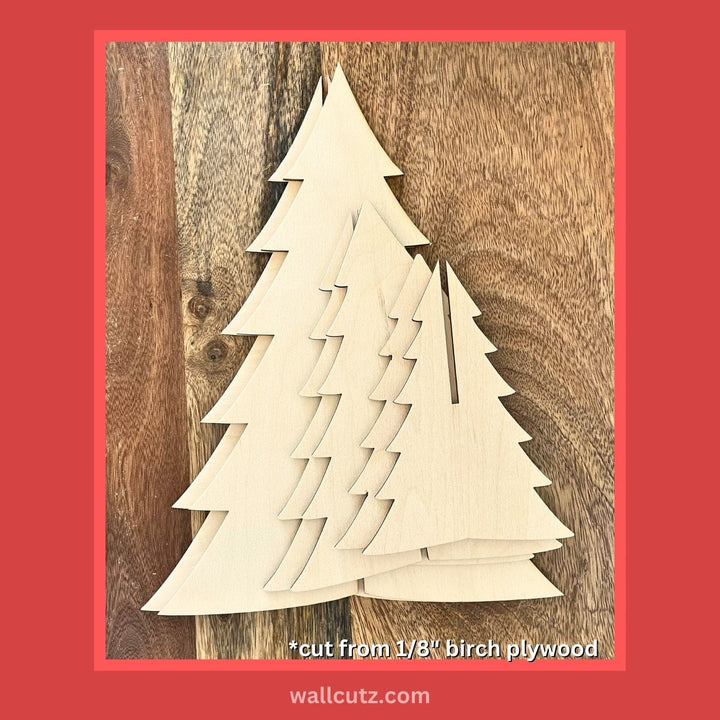 WallCutz  Christmas Tree Cut-outs / 2pc Tree Blank Wood Kit