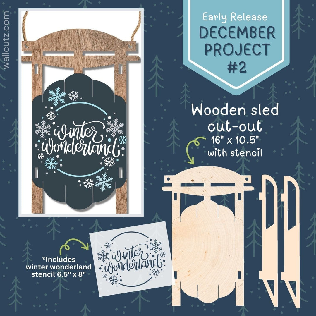 WallCutz  Early Release #2- SLED Cut-Out with Stencil Wood Kit