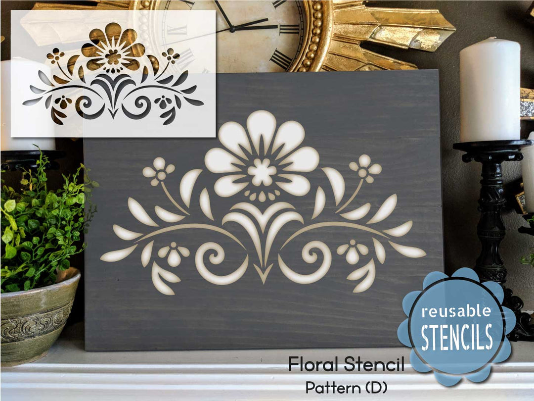 WallCutz  Floral Inlay Stencil (D / Pattern Stencil Stencil