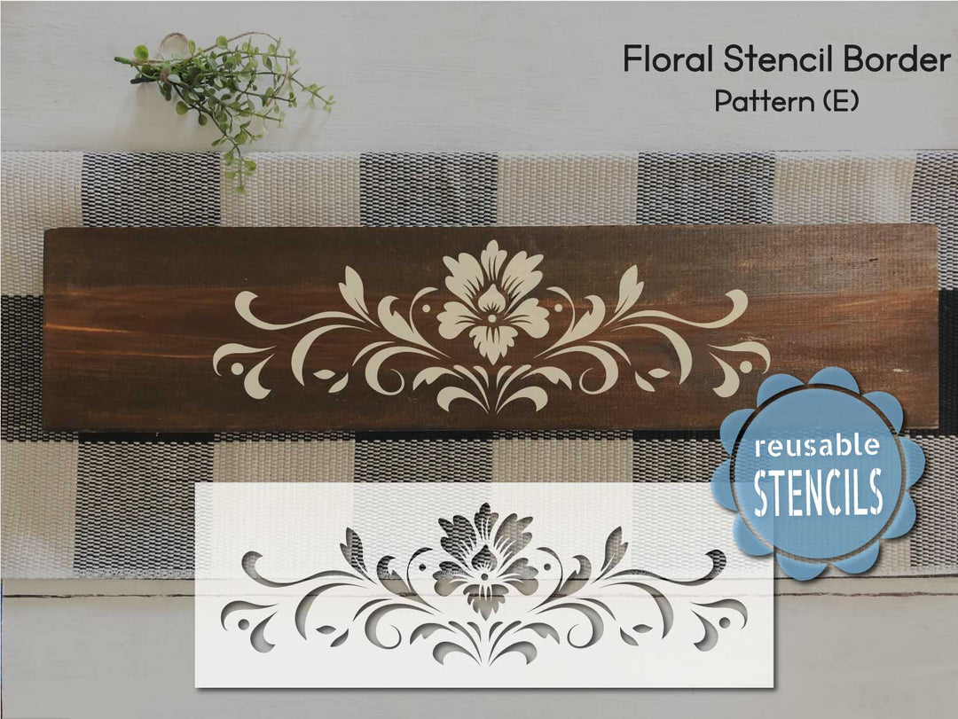 WallCutz  Floral Inlay Stencil (E) / Pattern Stencil Stencil