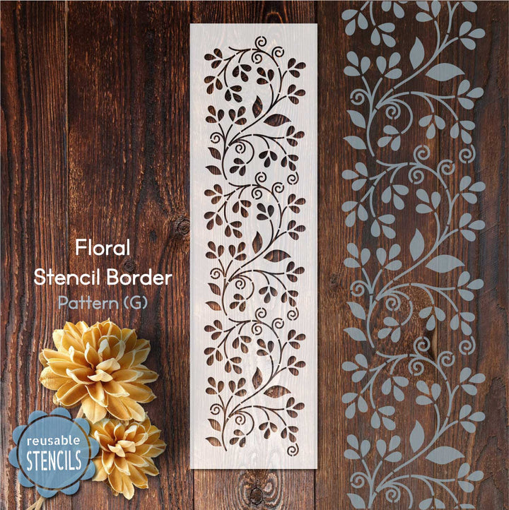 WallCutz  Floral Inlay Stencil (G) / Seamless Pattern Stencil Stencil