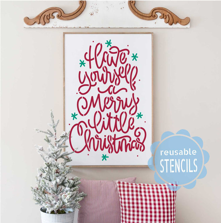 WallCutz  Have Yourself A Merry Little Christmas Stencil