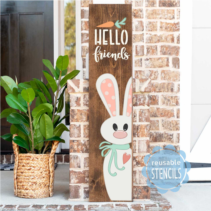 WallCutz  Hello Big Bunny / Reusable Stencil Stencil