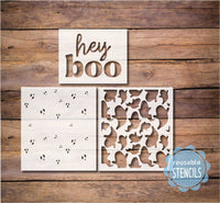 WallCutz  Hey Boo / Ghost Pattern Stencil Stencil