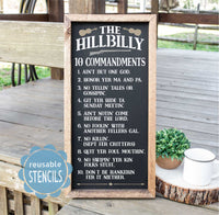 WallCutz  Hillbilly Ten Commandments / Reusable Stencil Stencil