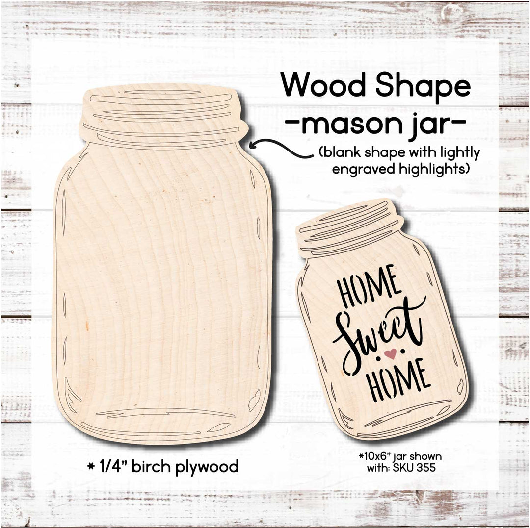 WallCutz  Mason Jar / Wood Cut-out Wood Kit