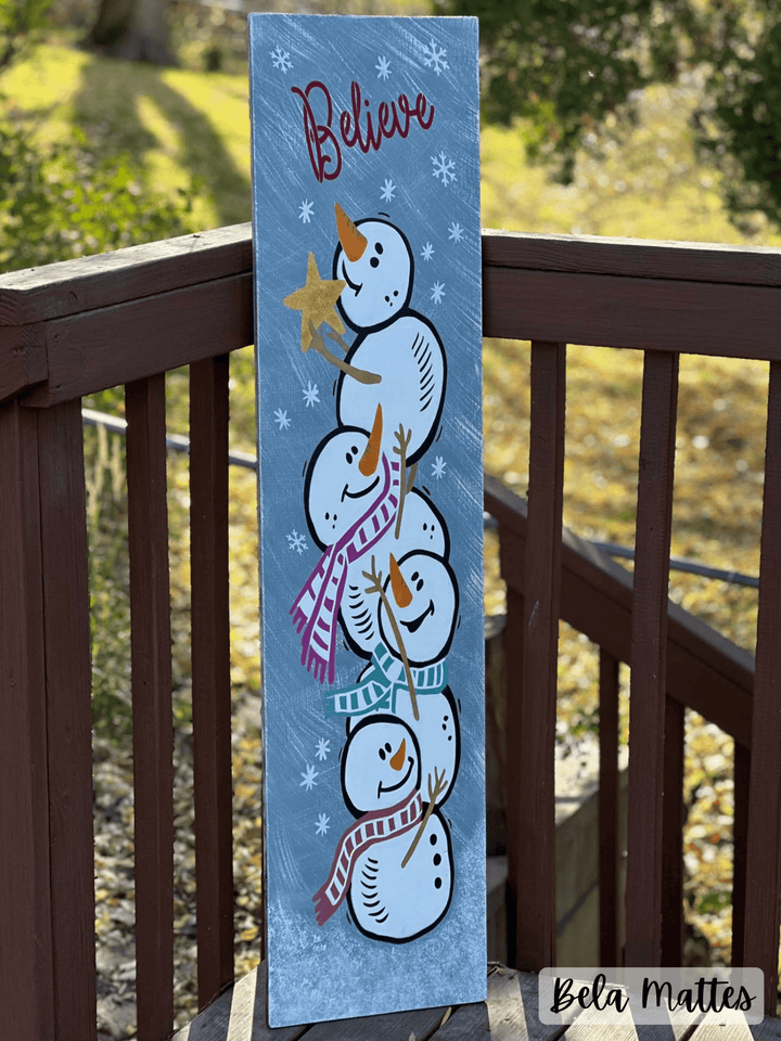 WallCutz  Snowman Stack / Believe Christmas Stencil Stencil