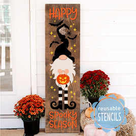 WallCutz  Spooky Season Gnome Witch / Reusable Stencil Stencil