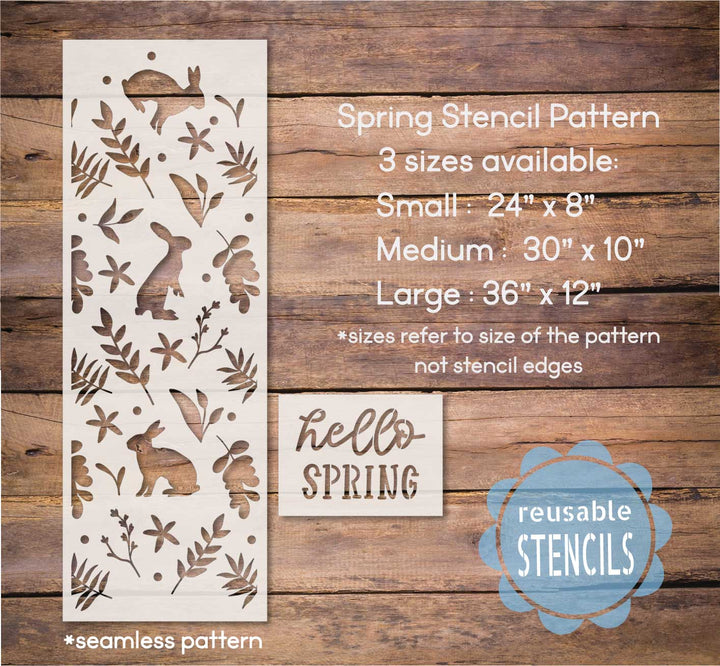 WallCutz  Spring Bunny Pattern Stencil / Seamless Stencil