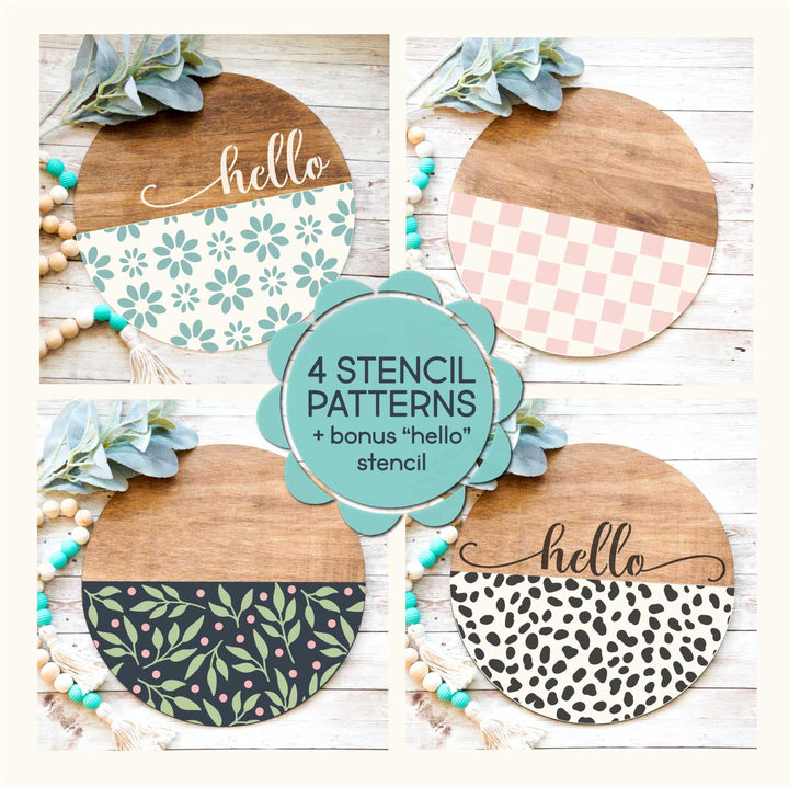 WallCutz  Stencil Bundle / Door Hanger Half Circle Patterns Stencil