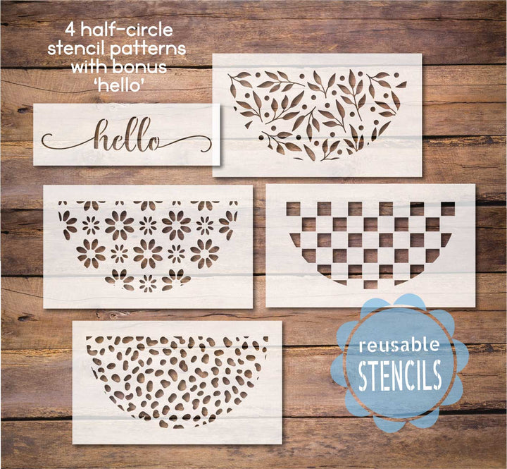 WallCutz  Stencil Bundle / Door Hanger Half Circle Patterns Stencil