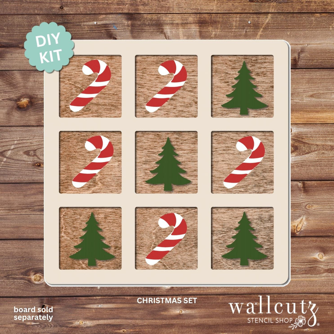 WallCutz  Tic Tac Toe Board with Optional Shape Sets Wood Kit