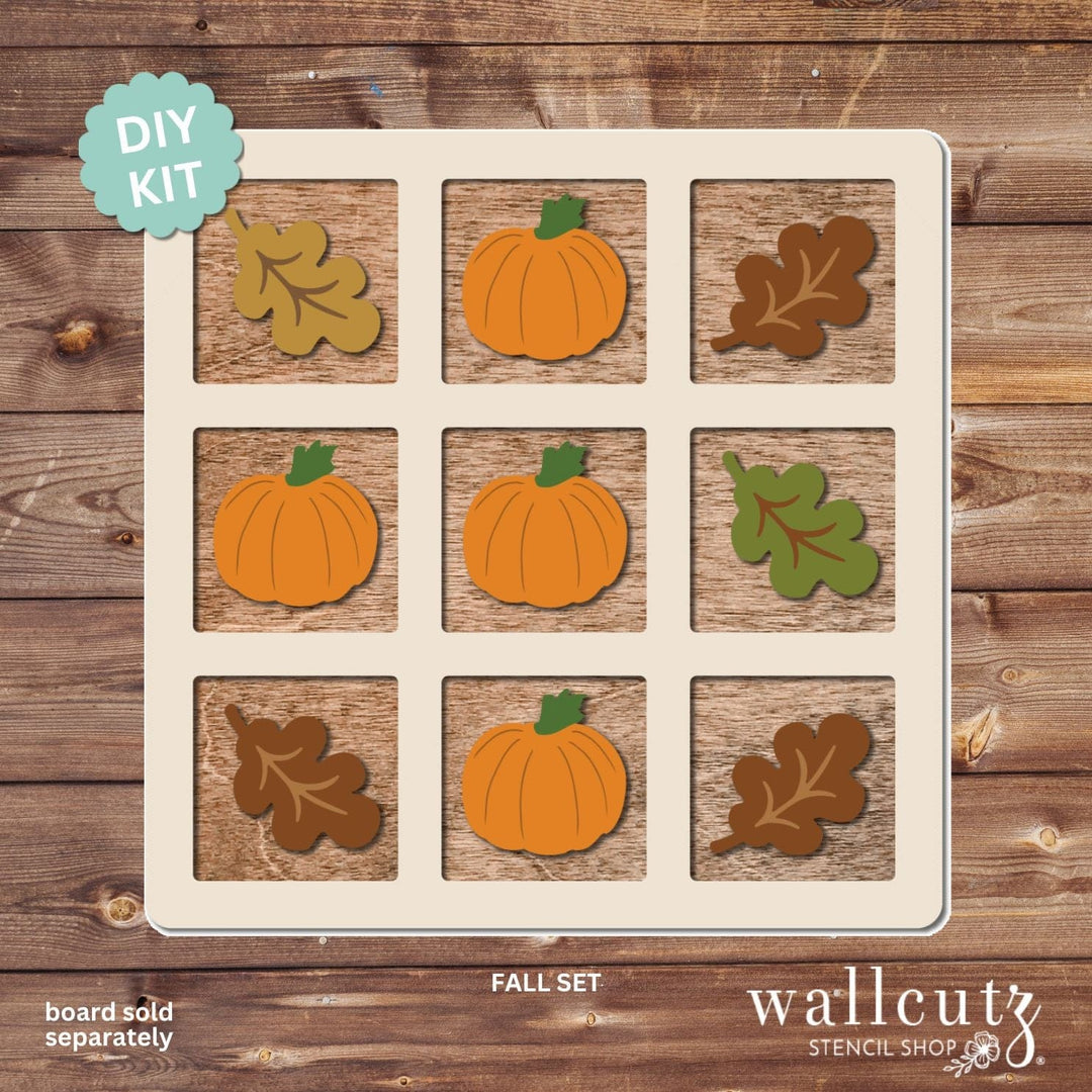 WallCutz  Tic Tac Toe Board with Optional Shape Sets Wood Kit