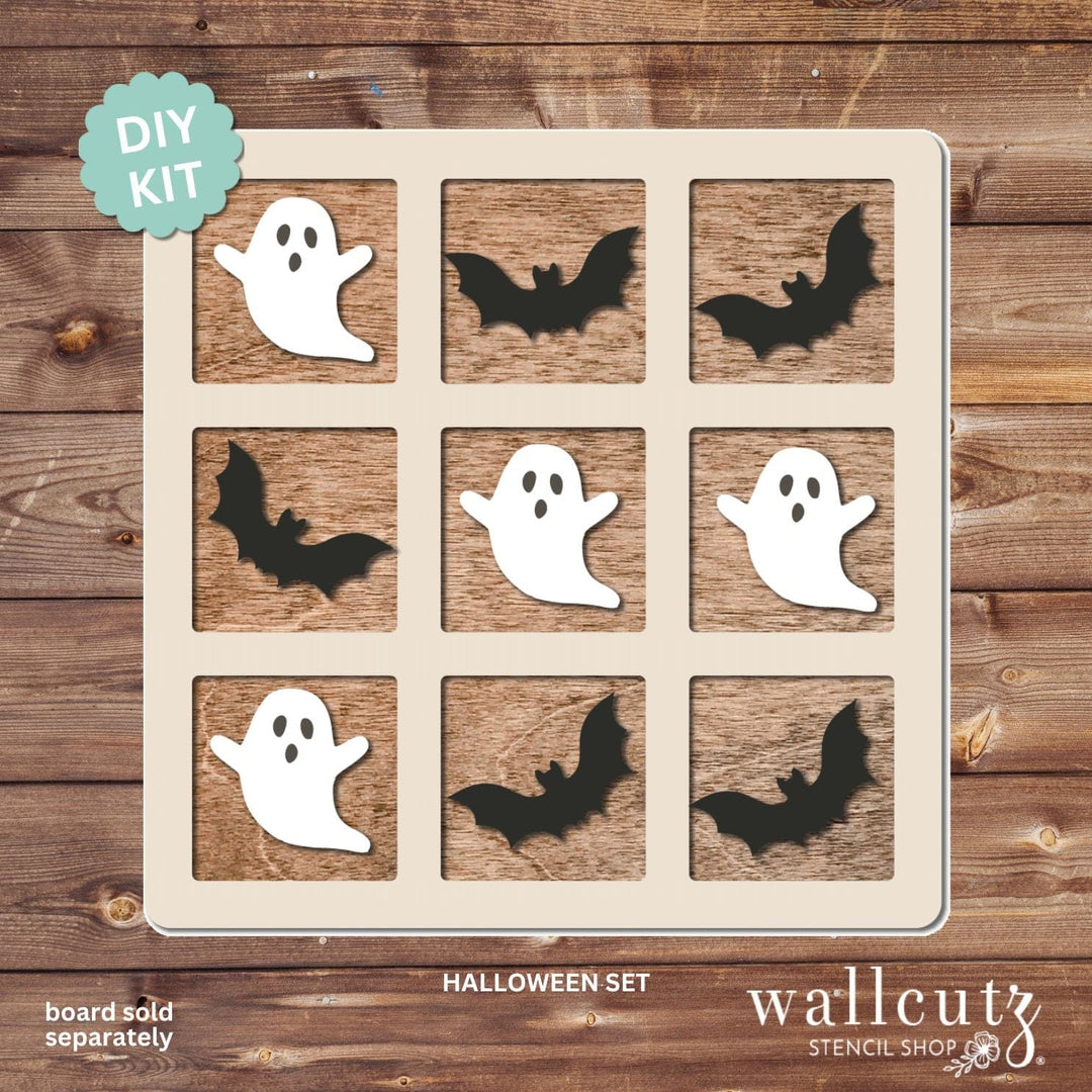 WallCutz  Tic Tac Toe Board with Optional Shape Sets Wood Kit