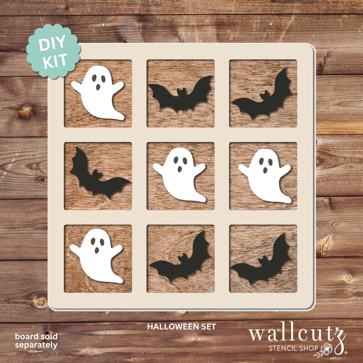 WallCutz  Tic Tac Toe Board with Optional Shape Sets Wood Kit