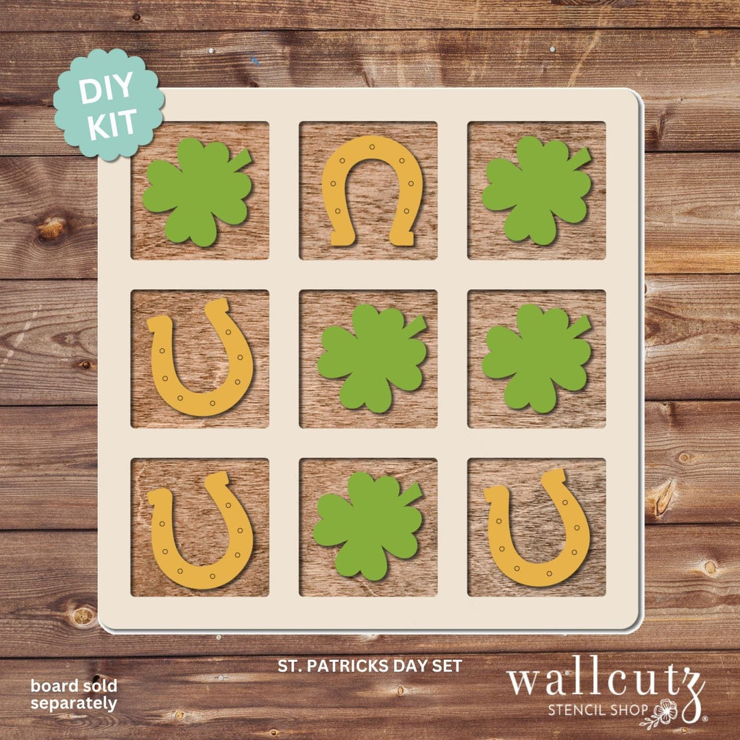 WallCutz  Tic Tac Toe Board with Optional Shape Sets Wood Kit