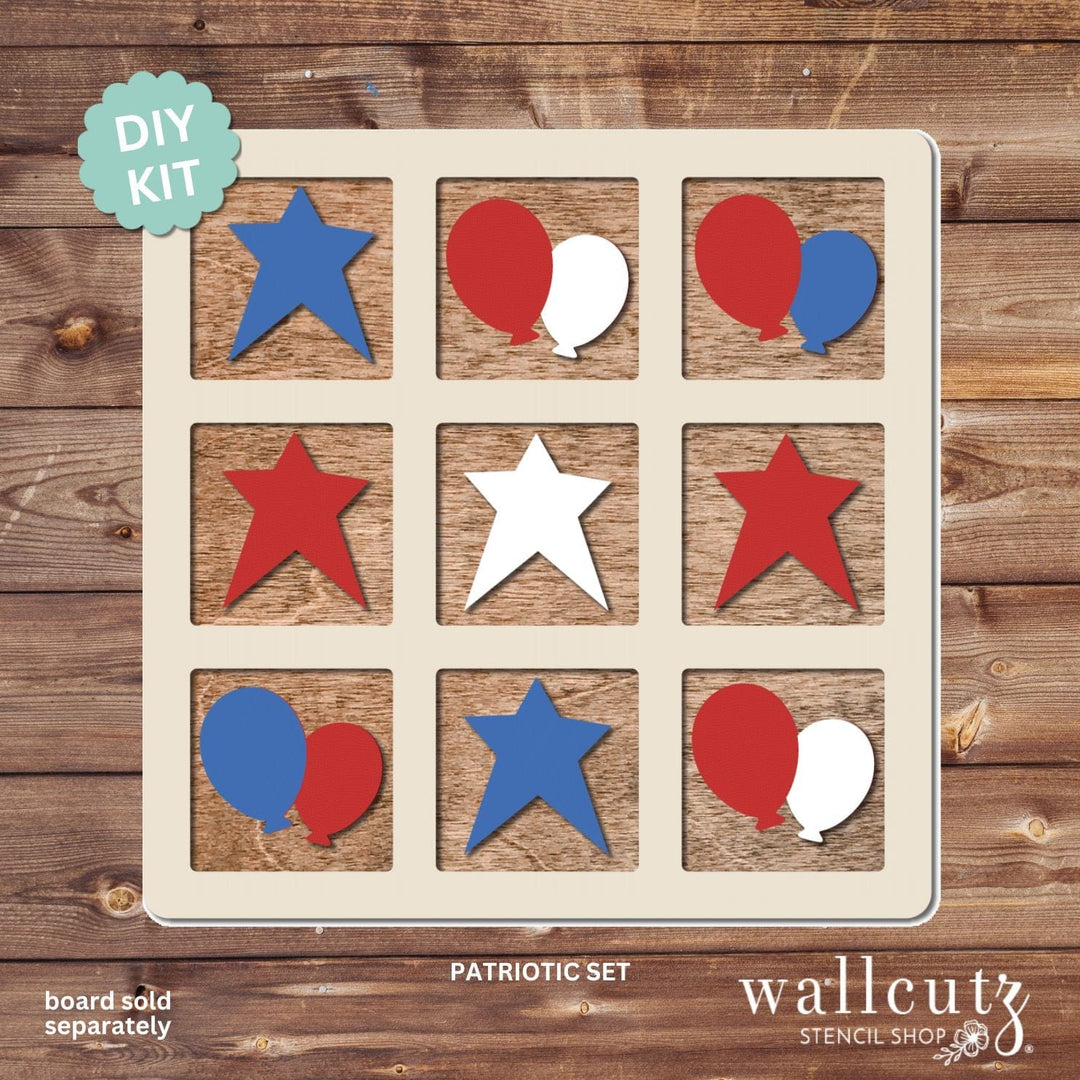 WallCutz  Tic Tac Toe Board with Optional Shape Sets Wood Kit