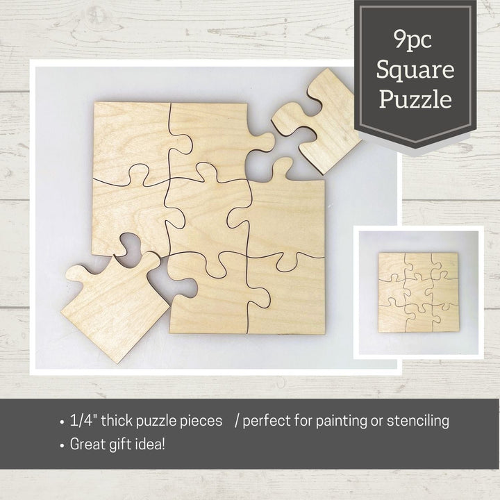 WallCutz  Wood Puzzle Kit / SQUARE 9pc Wood Kit