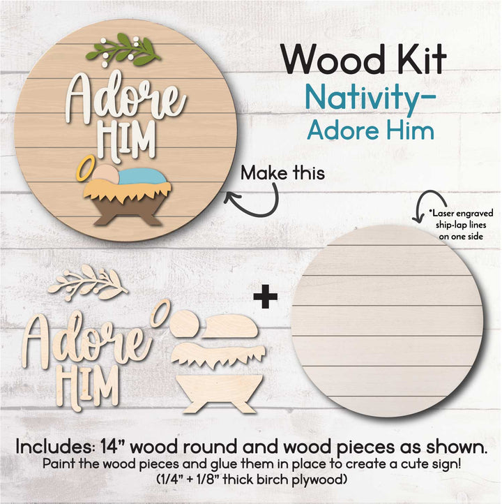 WallCutz  WOOD KIT / Adore Him Nativity Wood Kit