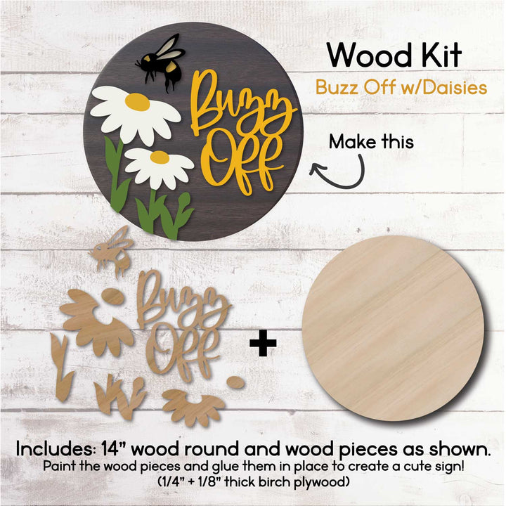 WallCutz  WOOD KIT / Buzz Off Daisies Wood Kit