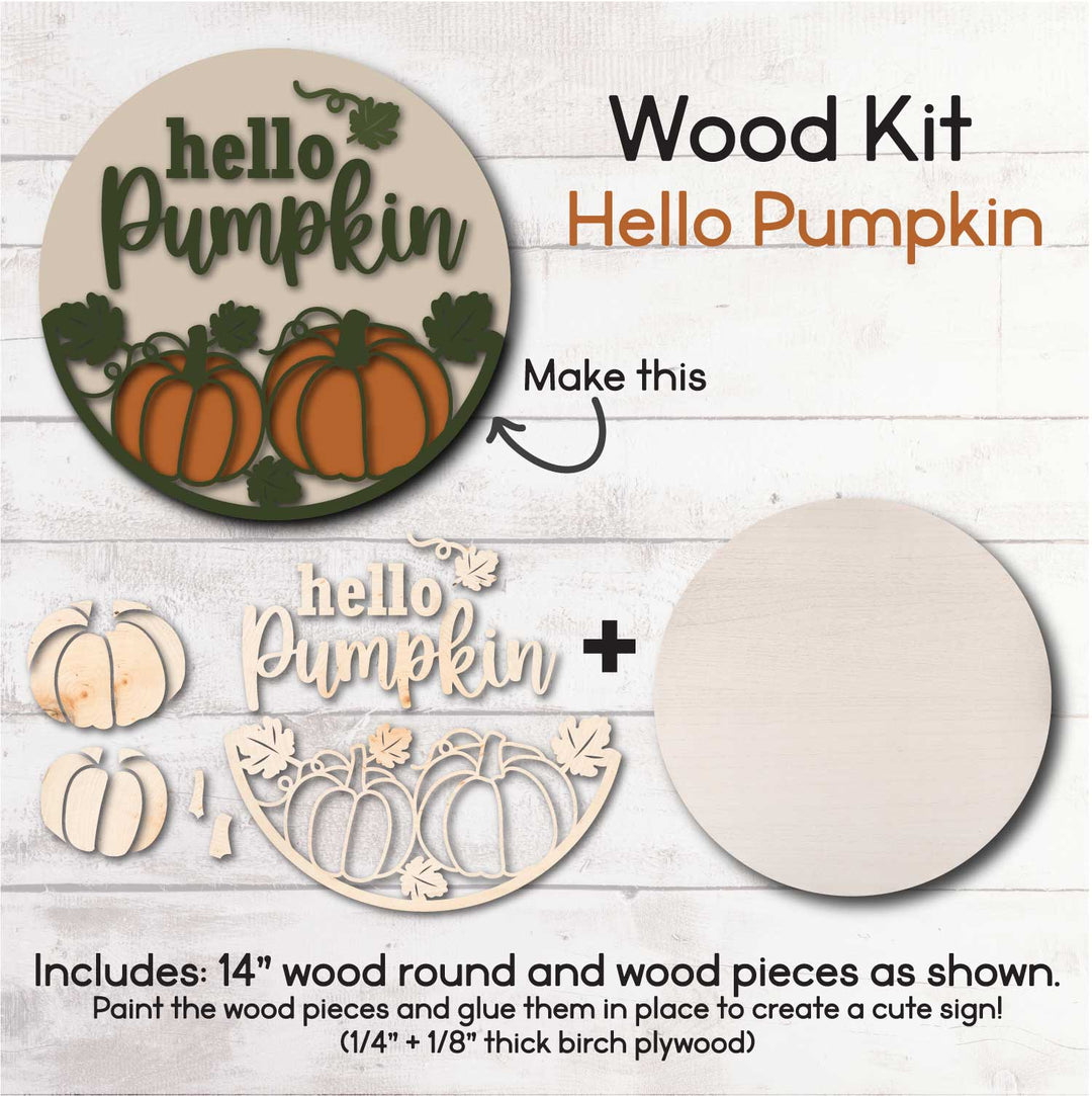 WallCutz  WOOD KIT / Hello Pumpkin Patch Wood Kit