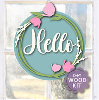 WallCutz  WOOD KIT  / Hello Tulip Wreath Wood Kit