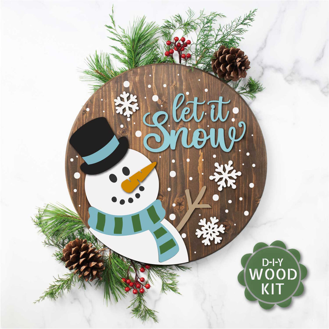 WallCutz  WOOD KIT / Let It Snow Snowman Wood Kit