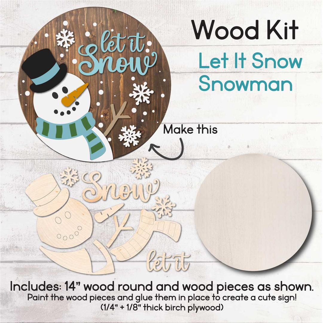 WallCutz  WOOD KIT / Let It Snow Snowman Wood Kit