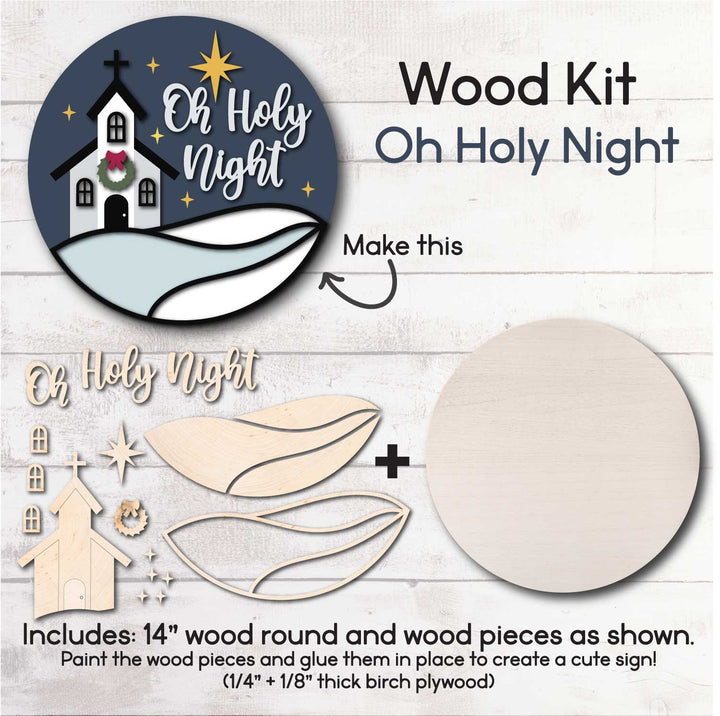 WallCutz  WOOD KIT / Oh Holy Night Chapel Wood Kit