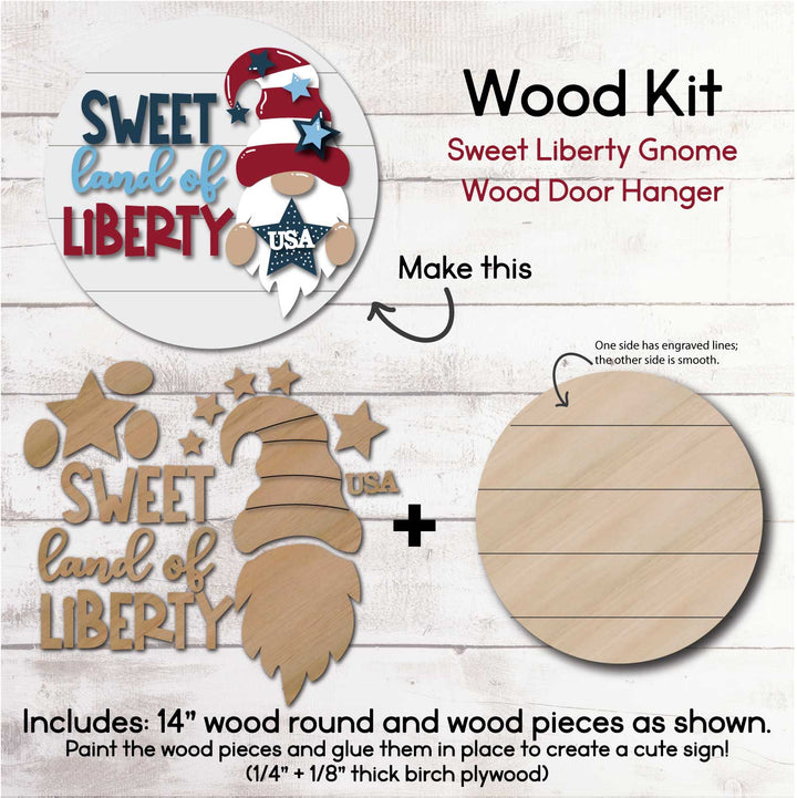 WallCutz  WOOD KIT / Patriotic Gnome Wood Kit