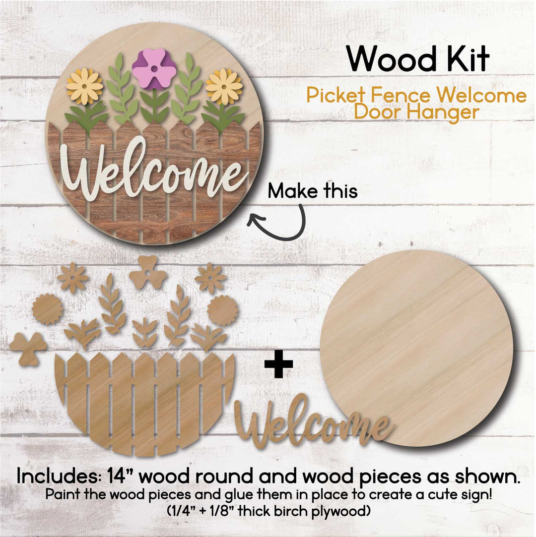 WallCutz  WOOD KIT / Picket Fence Welcome Wood Kit