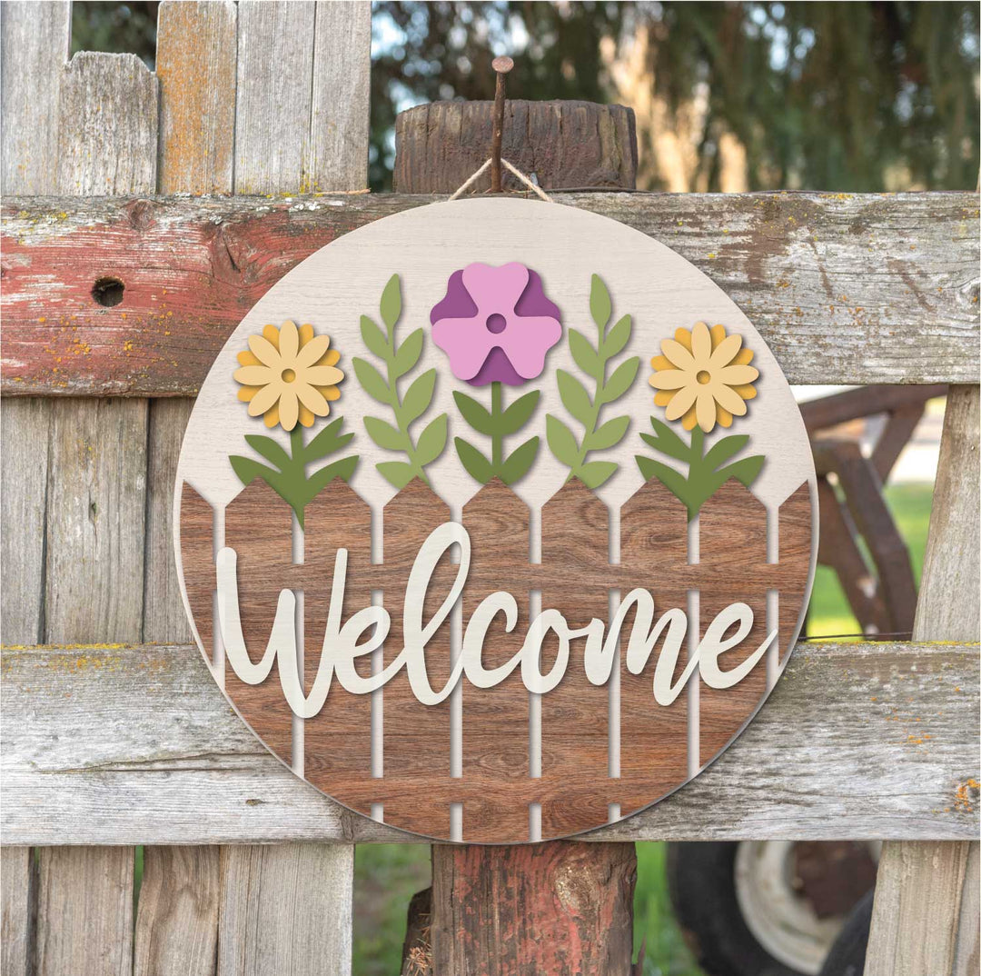 WallCutz  WOOD KIT / Picket Fence Welcome Wood Kit