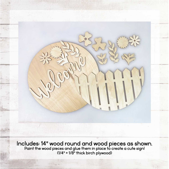 WallCutz  WOOD KIT / Picket Fence Welcome Wood Kit