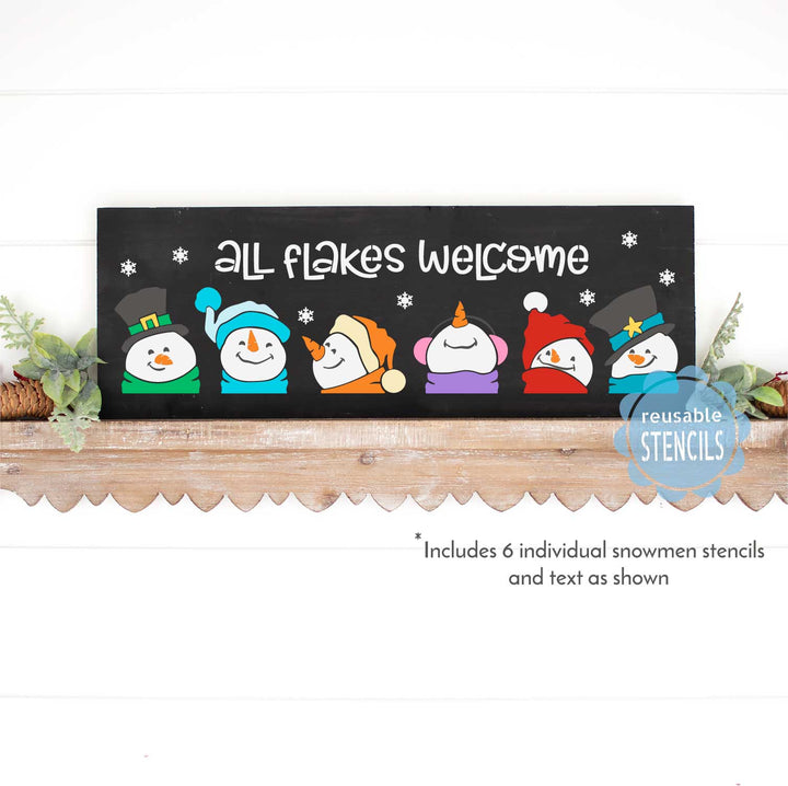 WallCutz  All Flakes Welcome / Snowman Stencil Bundle Stencil