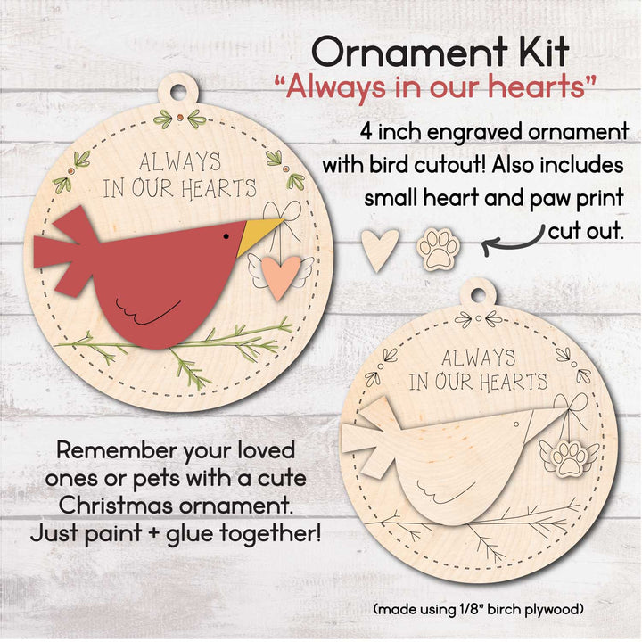 WallCutz  Wood Ornament Kit / Always In Our Hearts Wood Kit