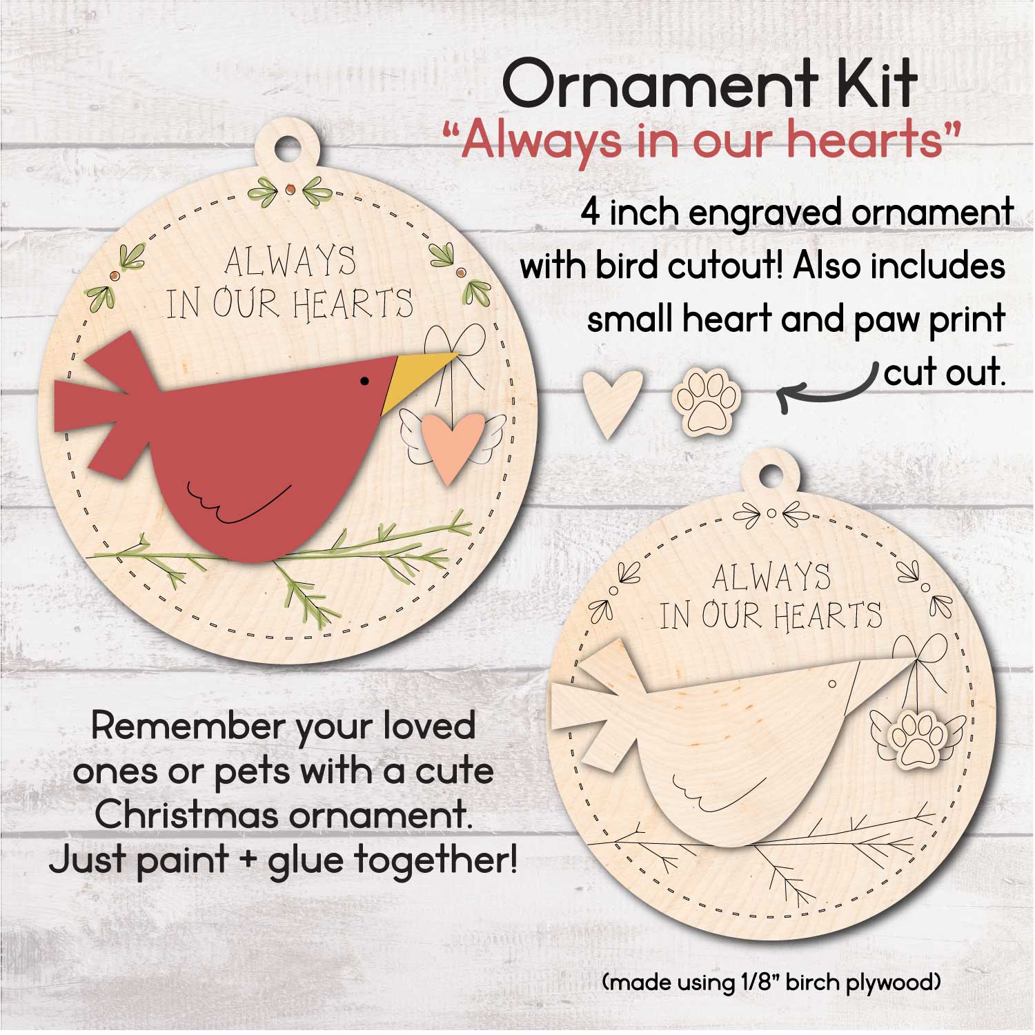 Wood Ornament Kit / Santa Moon Believe