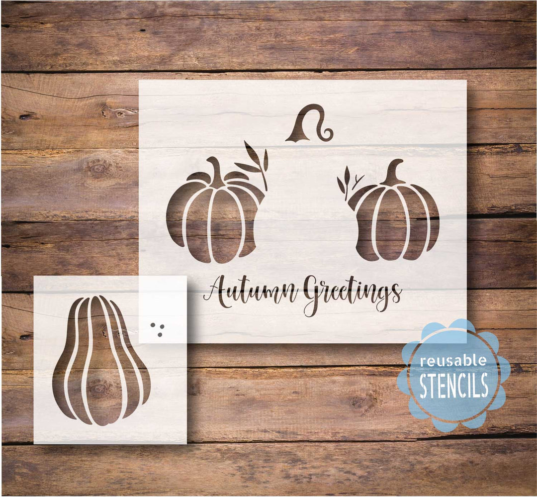 WallCutz  Autumn Greetings / Pumpkin Trio Stencil Stencil